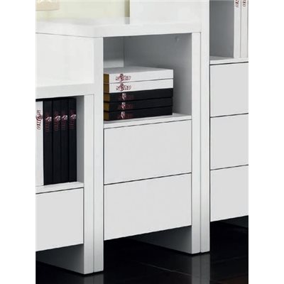 Auxiliar cupboard with two drawers white satin Melba M