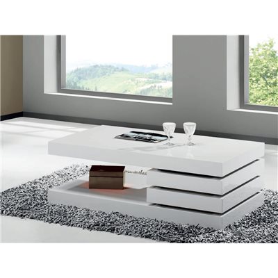 White mini coffee table with two drawers Vesela 90 cm