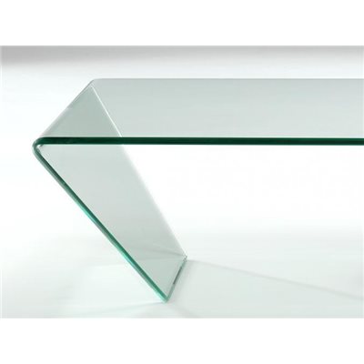 Mesa de centro cristal curvado Dainan 115 cm