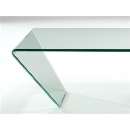 Table basse en verre courbé Dainan 115 cm