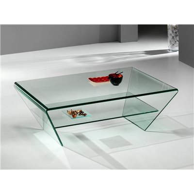 Curved glass coffee table Kylie 115 cm