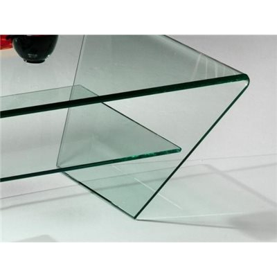 Curved glass coffee table Kylie 115 cm