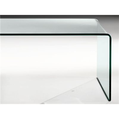 Tavolino con vetro curvo Garbis 110 cm