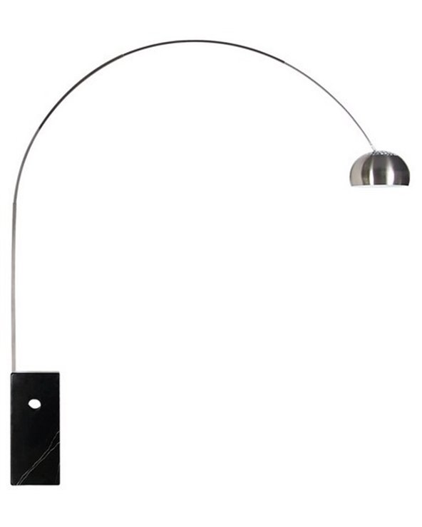Lámpara de pie NEW ARC BIG con base de mármol negra