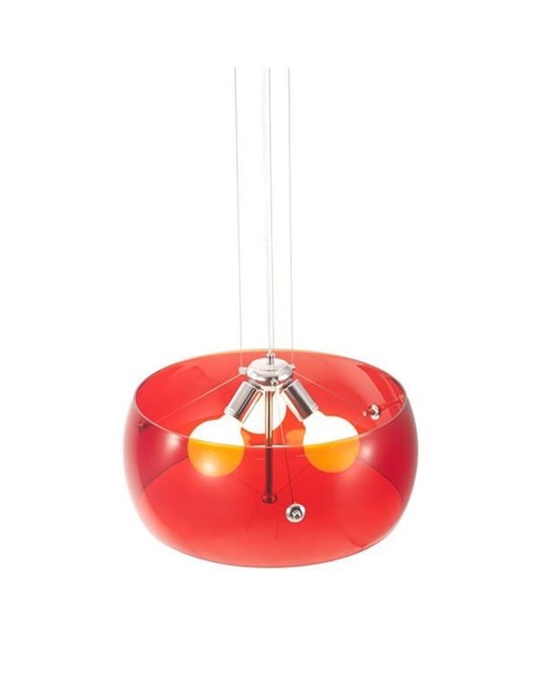 Lámpara TITAN, colgante, diseño, pantalla acrilica roja