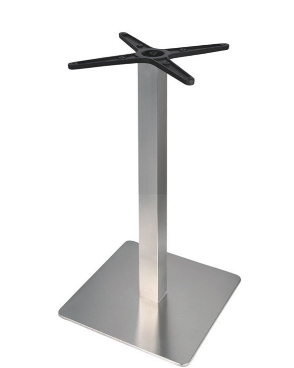 Base de mesa RHIN, acero inoxidable, base de 45 x 45, altura 73 cms, pulido satinado