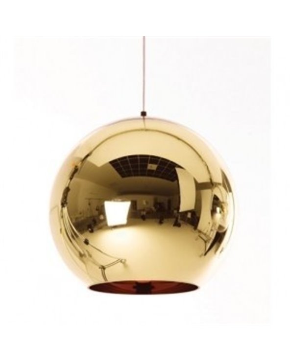 Lámpara de techo HUGO de cristal, dorada - 25 cm de diámetro