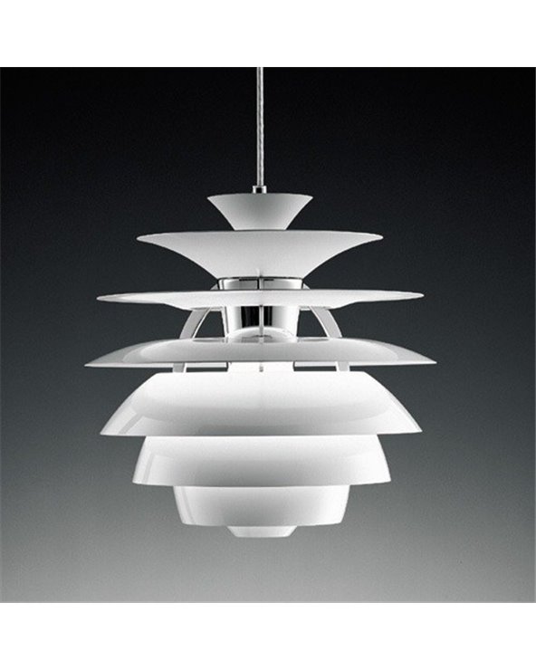 Lámpara de techo CYGNY de aluminio, blanca, 40 cm de diámetro