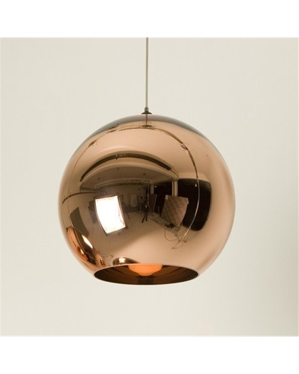 Lámpara de techo HUGO de cristal, color cobre, 25 cm de diámetro