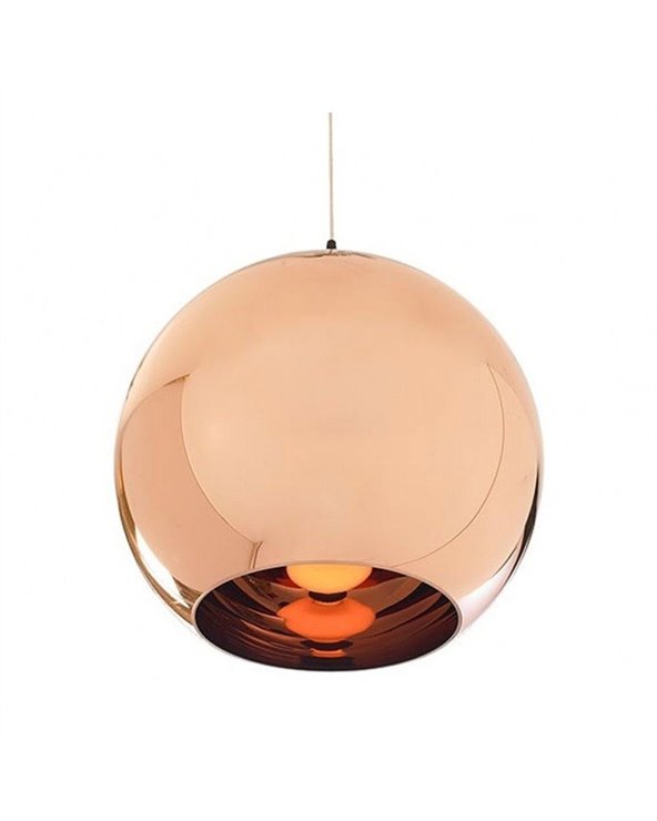 Lámpara de techo HUGO de cristal, color cobre, 40 cm de diámetro