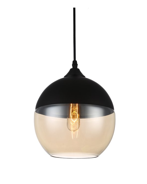 Lámpara de techo LEIRE 2 de cristal negro - cogñac