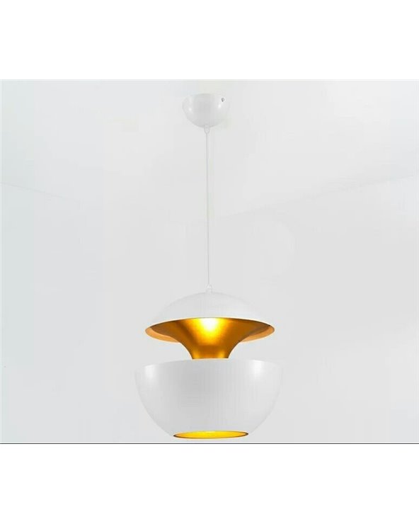 Lámpara de techo URSULA de metal, blanco-dorado