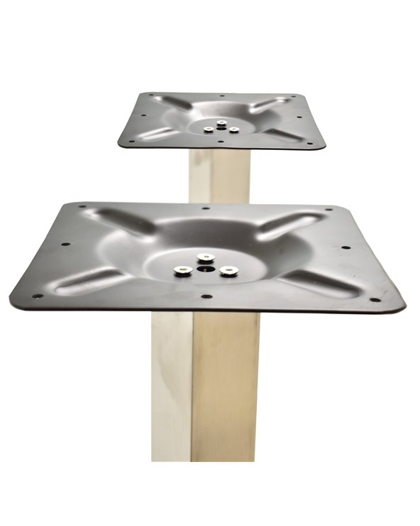 Set de 2 Bases de mesa IPANEMA, acero inoxidable, 70x40x72 cm, pulido satinado