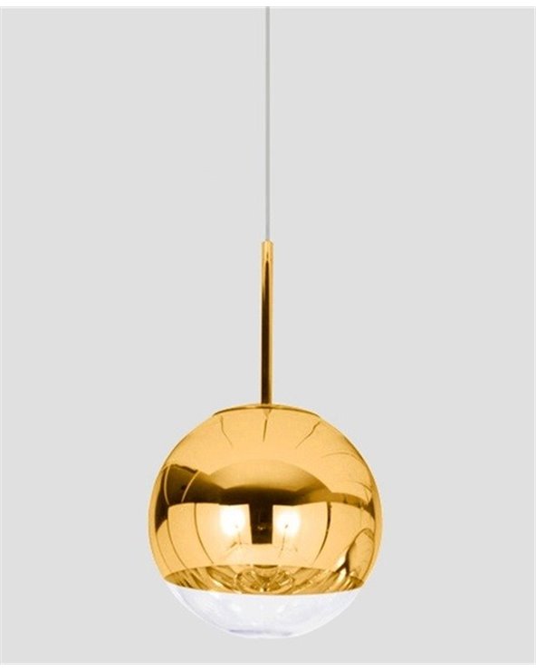Lámpara de techo de cristal KARIM, dorado - transparente, 25 cm de diámetro