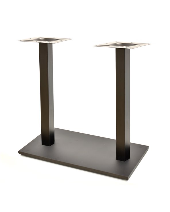 Set de 2 Bases de mesa BEVERLY, rectangular, tubo cuadrado, negra, 70x40x72 cm