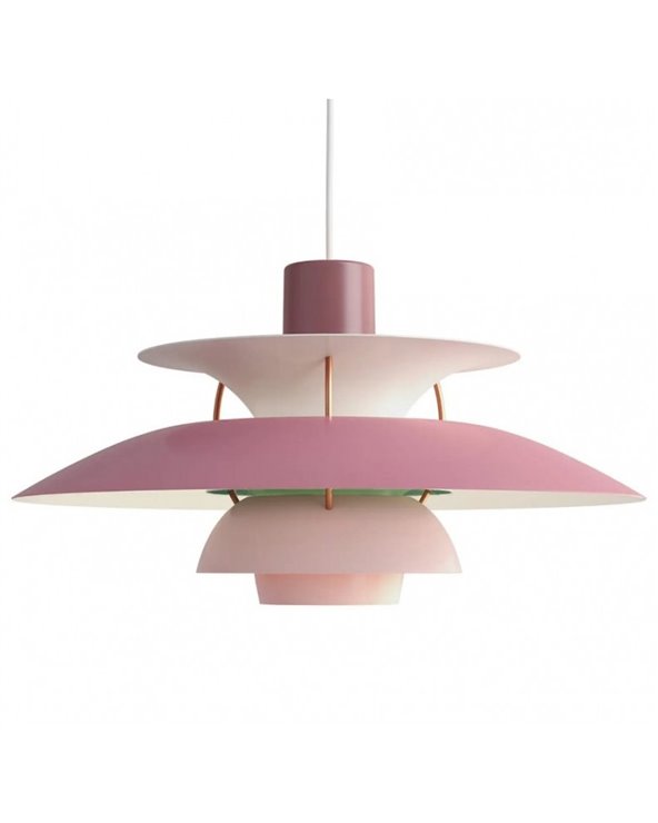 Lámpara DANISH, colgante, aluminio, rosa y verde, 40 cms de diámetro