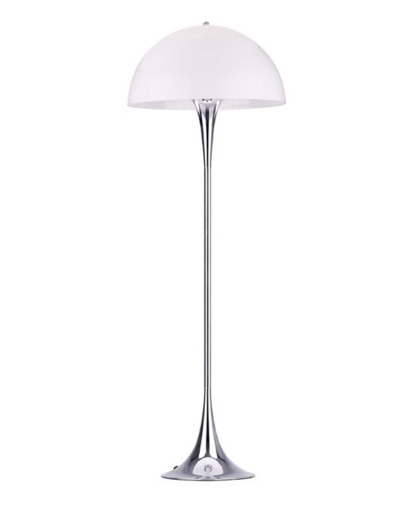 Lámpara de pie VEYPA, metal, cromada, blanca