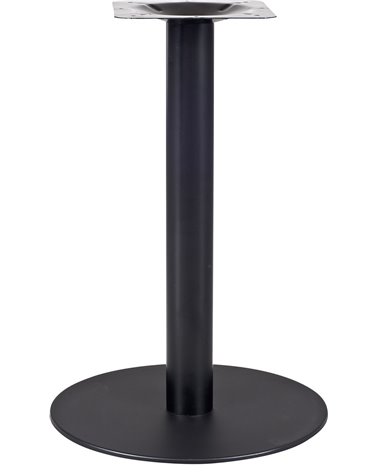 Base de mesa BOMBAY, tubo redondo, negra, base de acero de 8 mm. 45 cms de diámetro, altura 72 cms