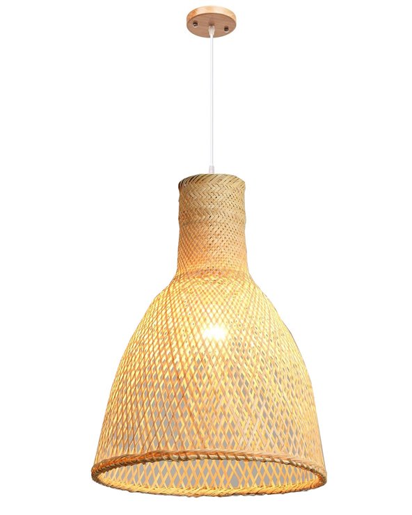 Lámpara MANILA, colgante, pantalla de bambú natural trenzado