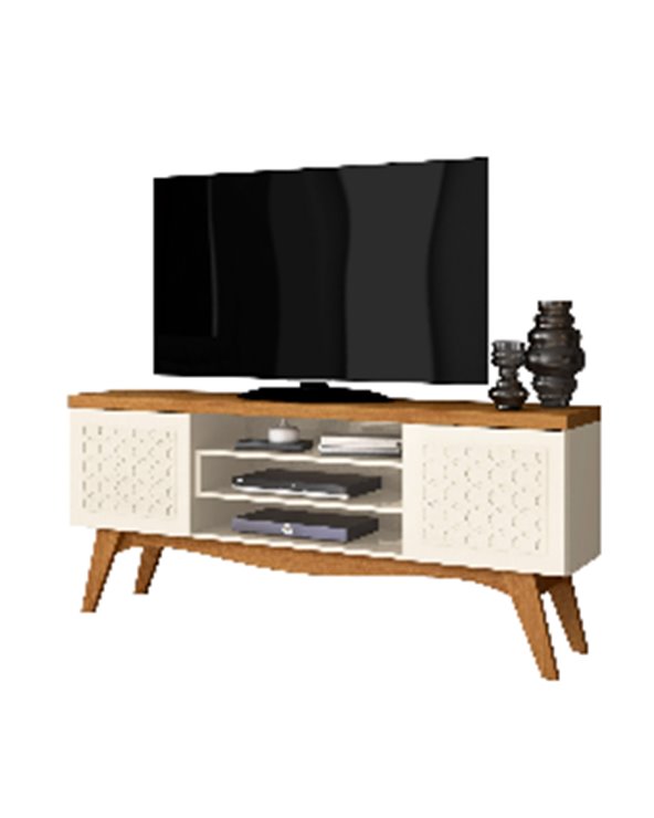 Mueble TV LIZ, blanco roto y coral, 160 cms.