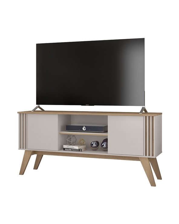 Mueble TV VITTA, blanco roto y cedro, 150 cms.