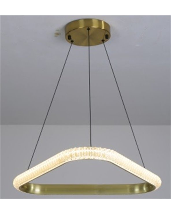 Lámpara BERKA TR60, colgante, aluminio, dorada, acrílico, led
