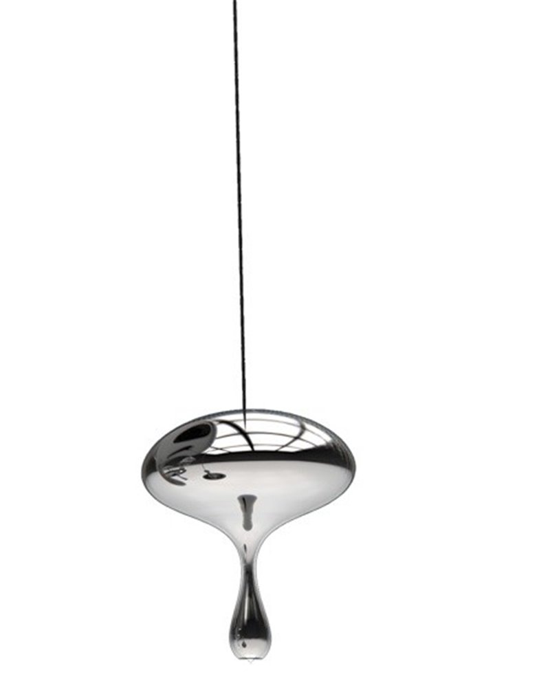 Lámpara HERDA H305, colgante, metal, cristal plateado