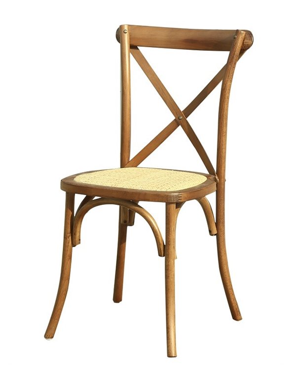 Set de Silla CROSS SX, madera de haya, nogal, asiento de ratán