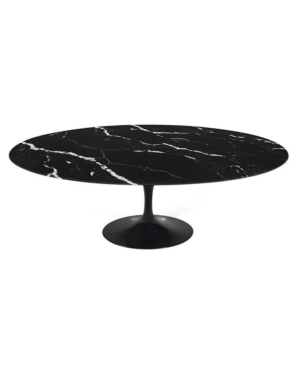 Mesa ovalada de mármol negro y fibra de vidrio TUL - 180x108 cm