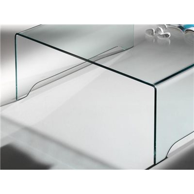 Transparent curved glass coffee table Amarina 100 cm